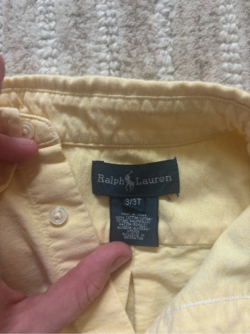 Ralph Lauren Yellow Button-Down Polo Player Boys' Shirt